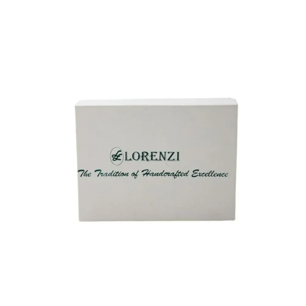 Lorenzi Unisex Black Ostrich Skin Bi Fold Card Holder Wallet 3"_7